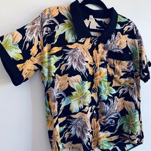 Button Up Tropical Top